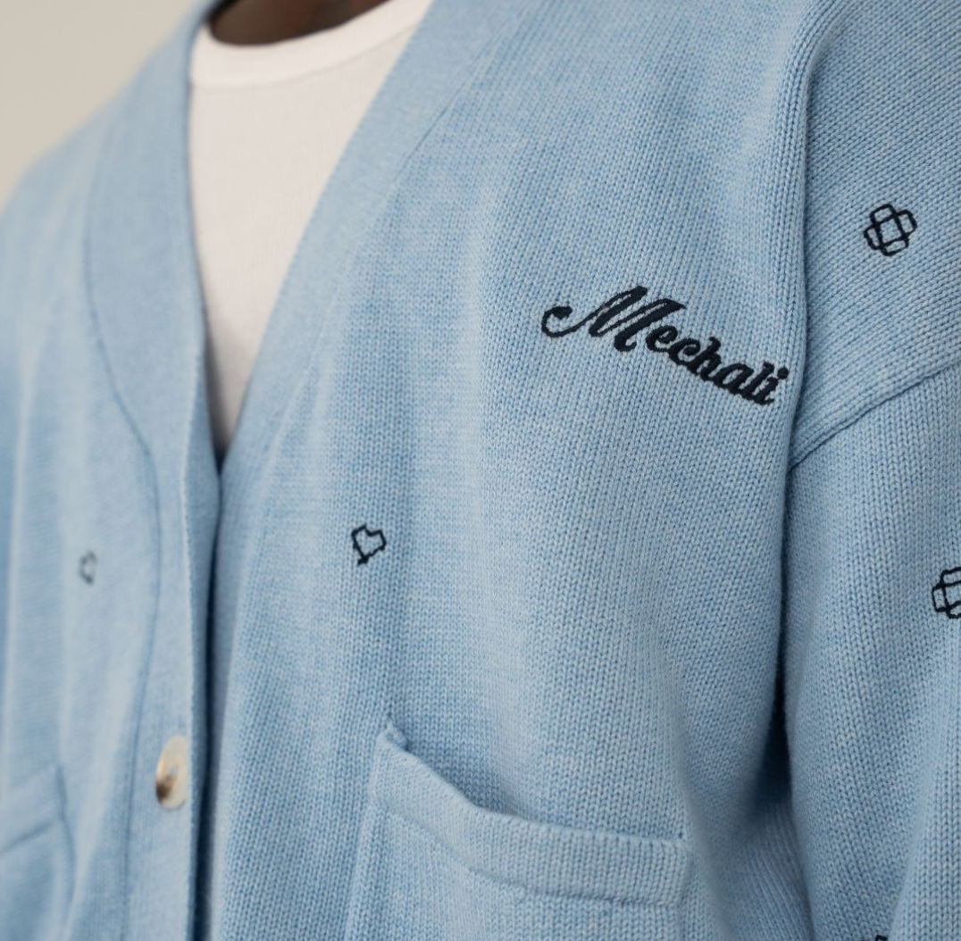 Blue MONOGRAM CARDIGAN