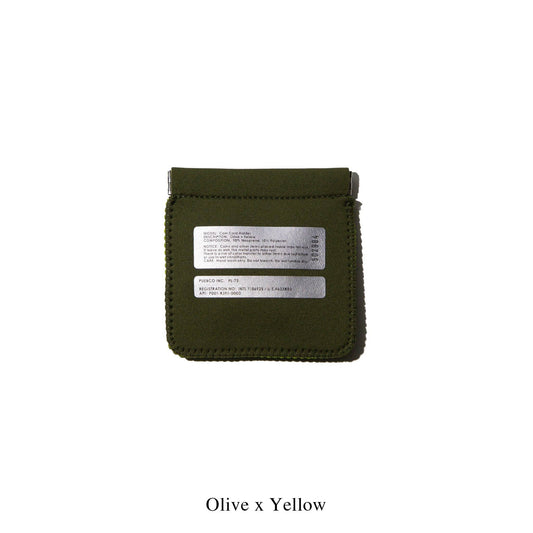 COIN CARD HOLDER: Olive/Yellow