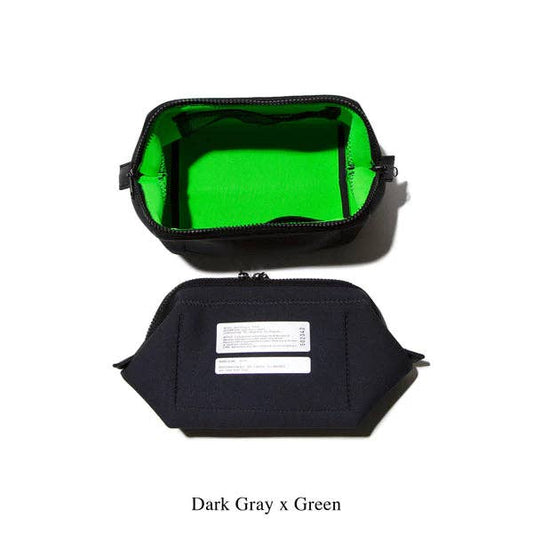 WIRED POUCH - SMALL - DARK GRAY & GREEN