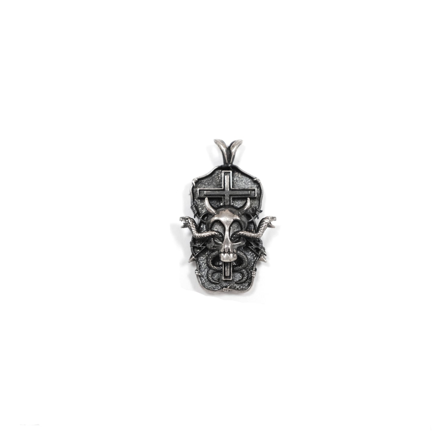 Double Snake Silver Pendant