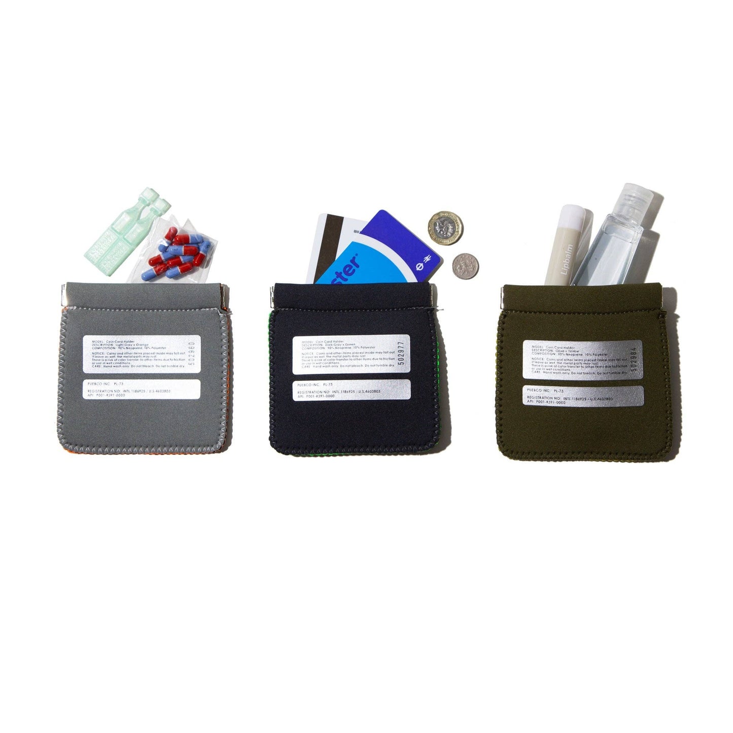 COIN CARD HOLDER: Olive/Yellow