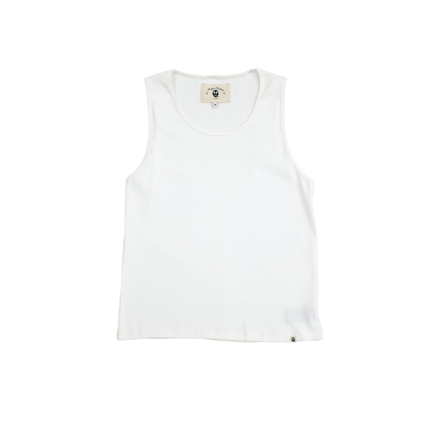 Woven Label Tank Top - White