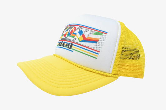 YELLOW VINTAGE LOGO TRUCKER