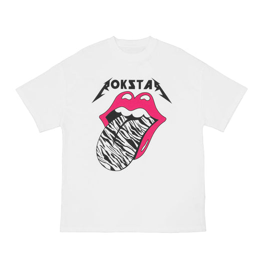 WHITE ROKSTAR OVERSIZED T