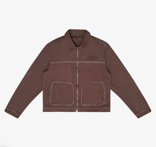 CONTRAST STITCH WORKER STYLE JACKET