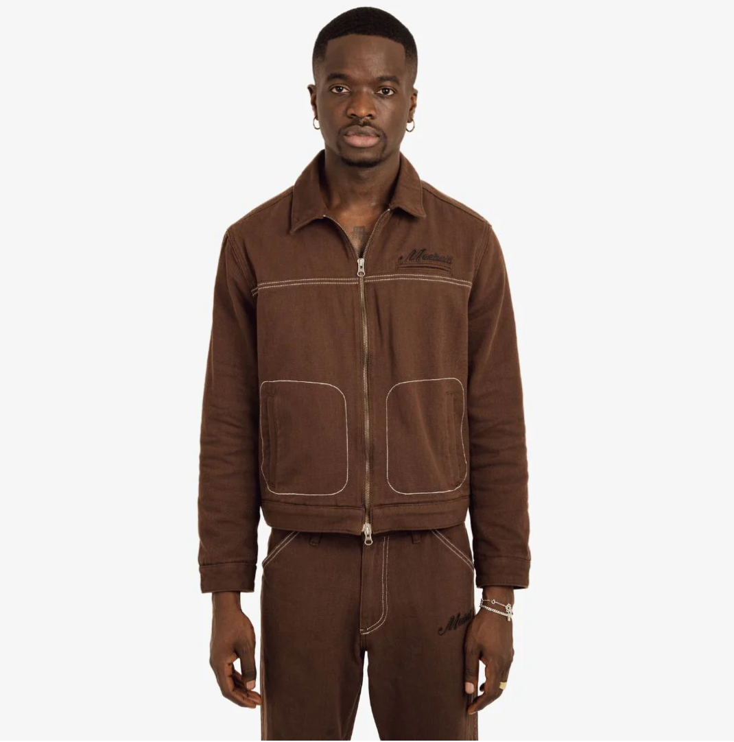 CONTRAST STITCH WORKER STYLE JACKET