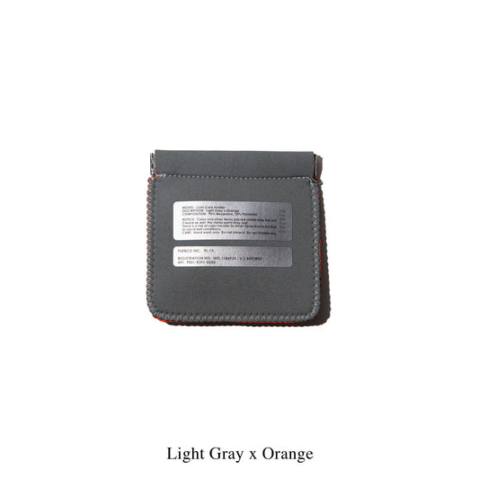COIN CARD HOLDER: Light Gray/Orange